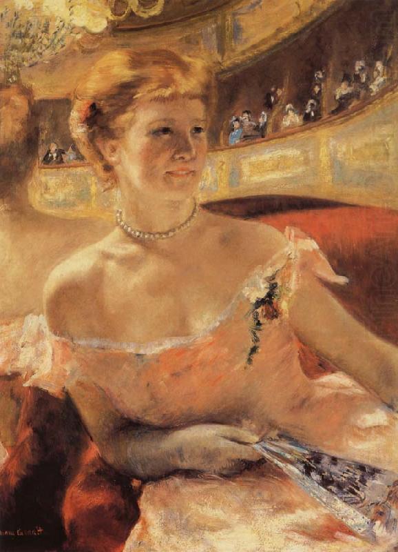 Mary Cassatt Woman with a Pearl Necklace in a Loge for an impressionist exhibition in 1879 china oil painting image